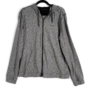 John Varvatos Star USA Hoodie Gray Space Dye Mens Large Zip Up Sweatshirt L